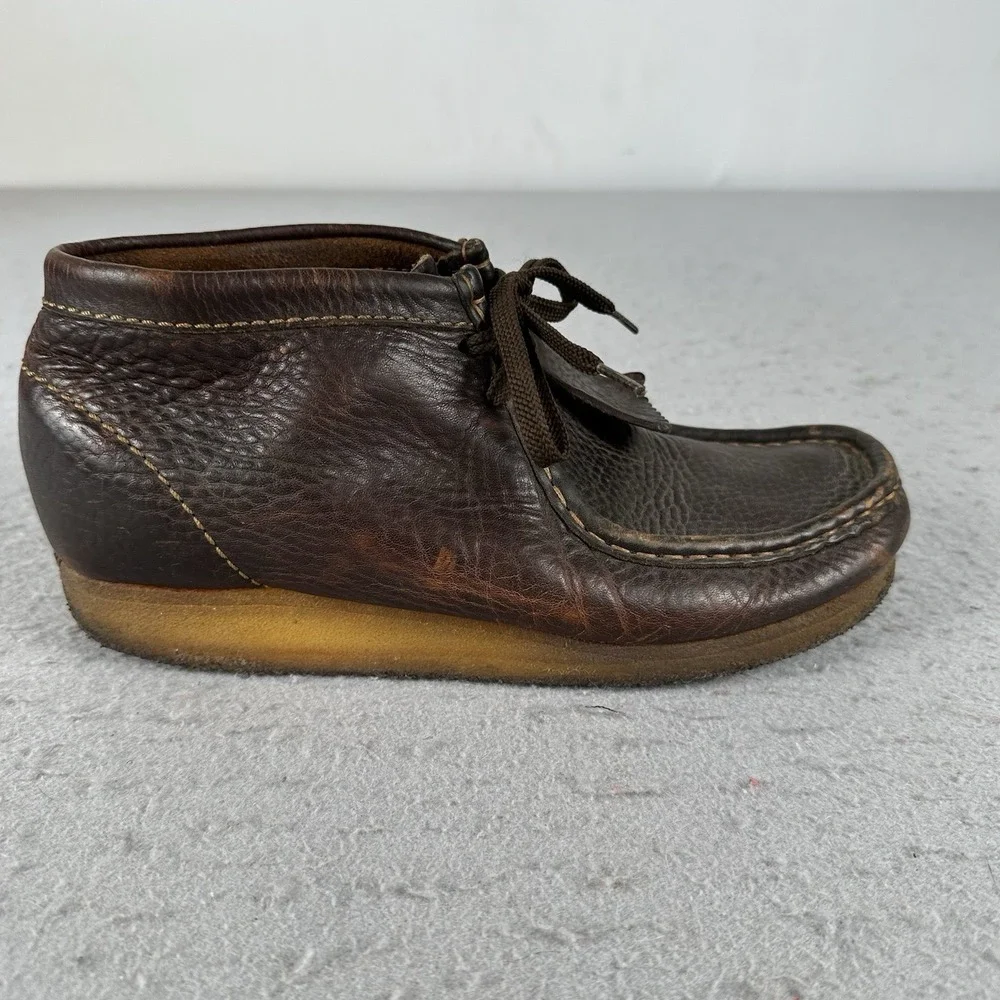 Clarks Originals Wallabee Boot Brown Leather Crepe Sole Mid‎ Cut Chukka US 8